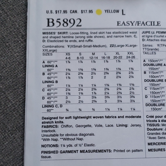 Butterick B5892 Sewing Pattern Women's Skirt - Picture 6 of 11